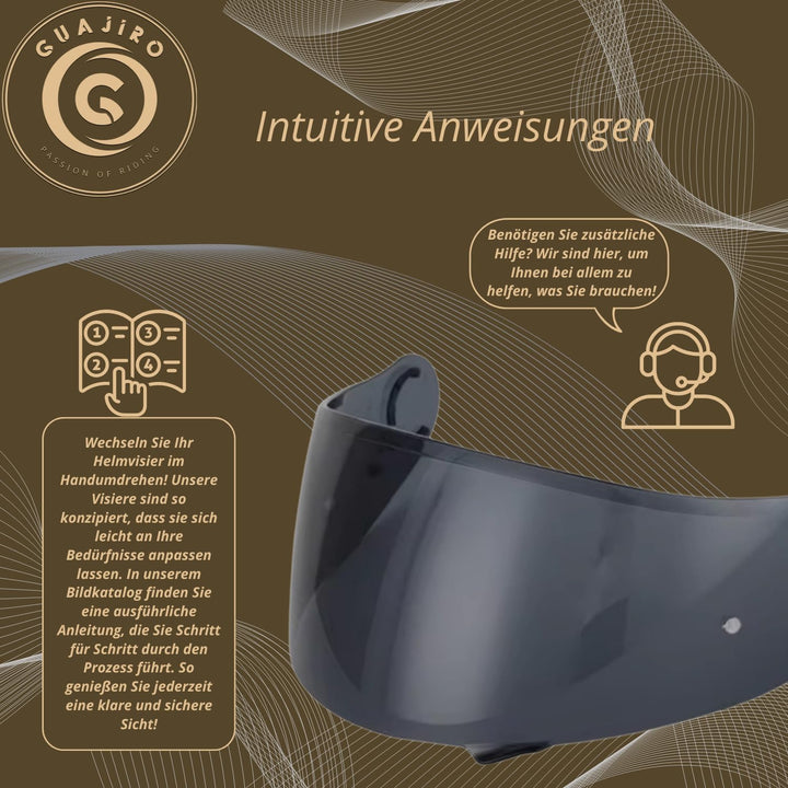 Guajiro – Visier kompatibel mit Shoei Gt Air – Gt Air 2 – Neotec – Opticson – Cns 1 | Polycarbonatsc