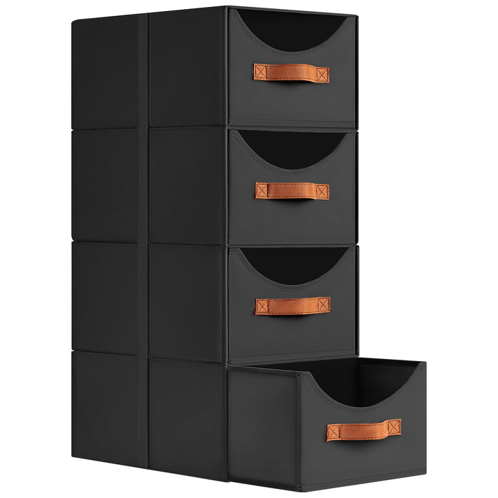 DIMJ Schubladen Ordnungssystem Schubladenboxen - 4 Stück Aufbewahrungsbox Faltboxen Organizer Schubl