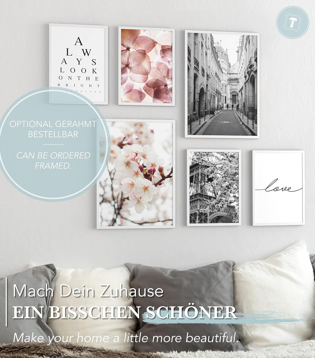 Papierschmiede® Mood Poster Set Frühling, Bilder Wohnzimmer Deko Schlafzimmer, 2x DIN A3 und 4x DIN