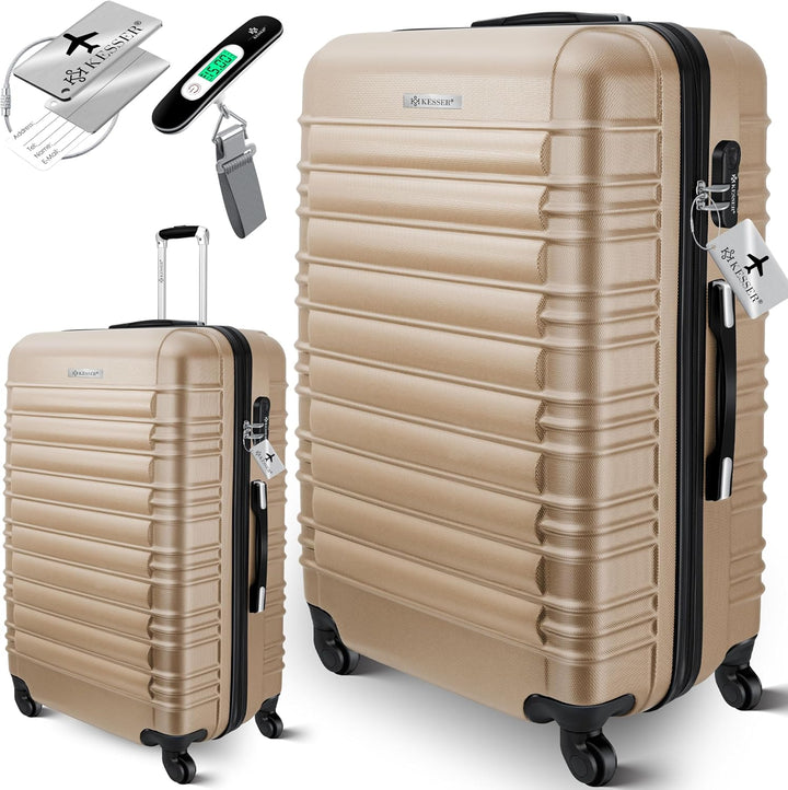 KESSER® Reisekoffer Hartschalen-Koffer Inkl. Kofferwaage + Gepäckanhänger Trolley Gepäck Rollkoffer