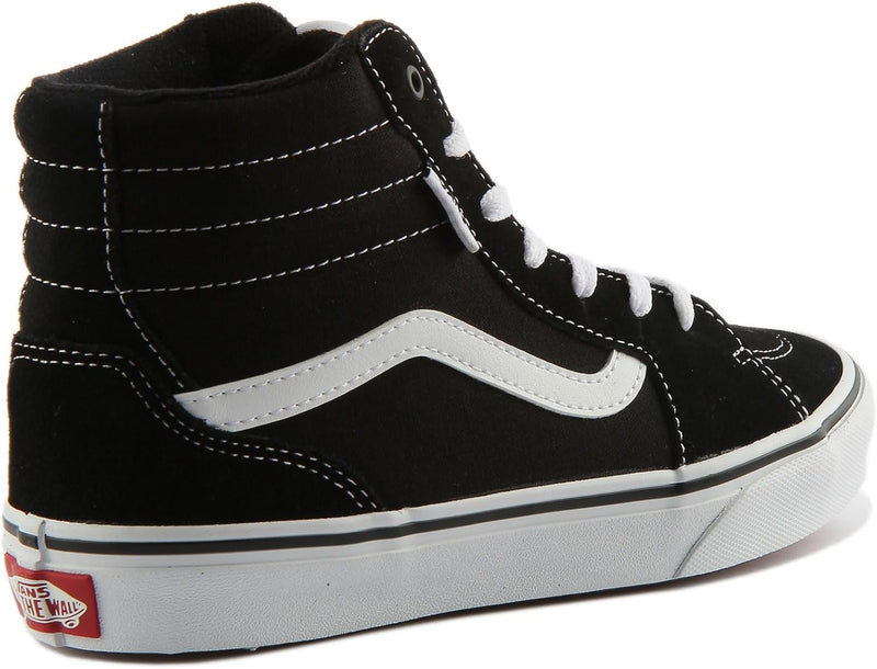 Vans Unisex Kinder Filmore Hi Sneaker 35 EU Suede Canvas Black White, 35 EU Suede Canvas Black White