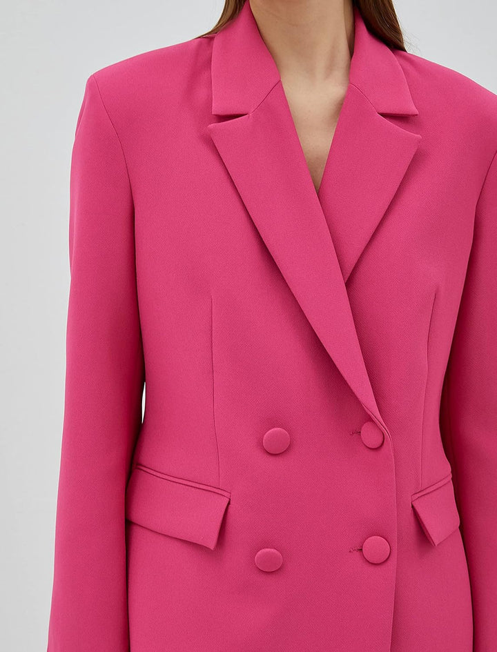 Koton Damen Pocket Detail Wrapped Blazer Jacket, Pink (259)