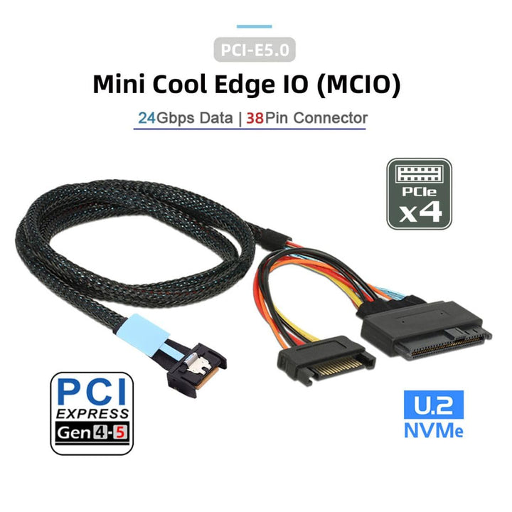 chenyang U.2 SFF-8639 Stecker auf PCI-E 5.0 MCIO 4i 38Pin Stecker SFF-TA-1016 Mini Cool Edge IO PCI-