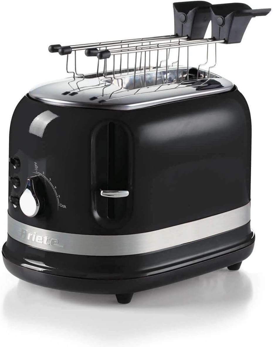 Ariete 149/02 Moderner 2-Scheiben-Toaster mit Zange, automatischer Auswurf, Krümelschublade, Auftau-