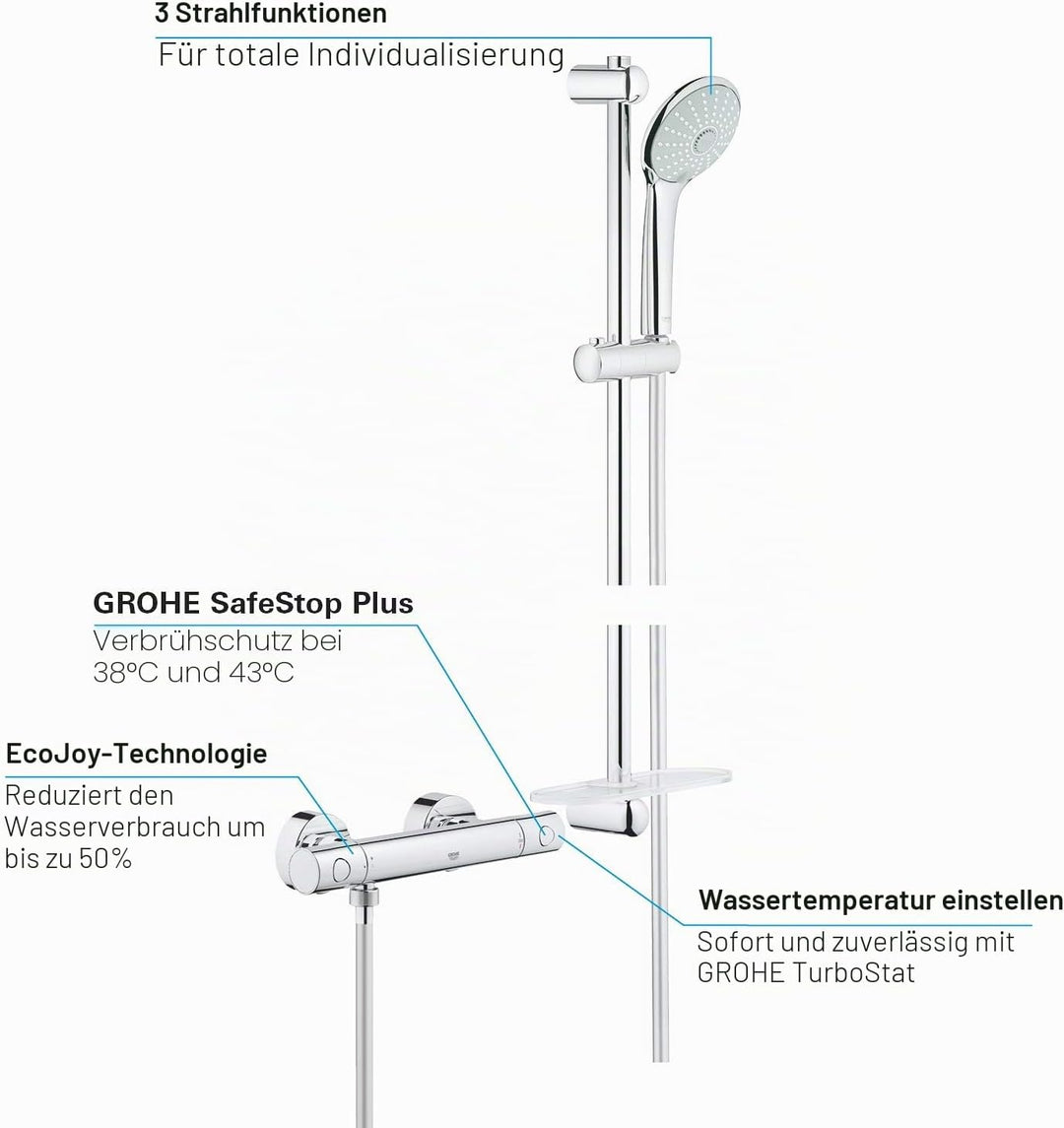 GROHE Grohtherm 1000 Cosmopolitan Thermostat-Brauseset (DN 15) chrom, 34286002