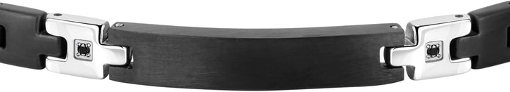 Morellato Herrenarmband, Motown Kollektion, aus Edelstahl, Schwarz PVD, Kristalle - SALS49