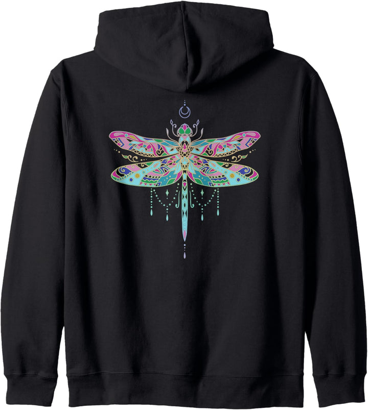 Mandala Design mit Libelle für Gärtner, Yoga-Lehrer Kapuzenjacke