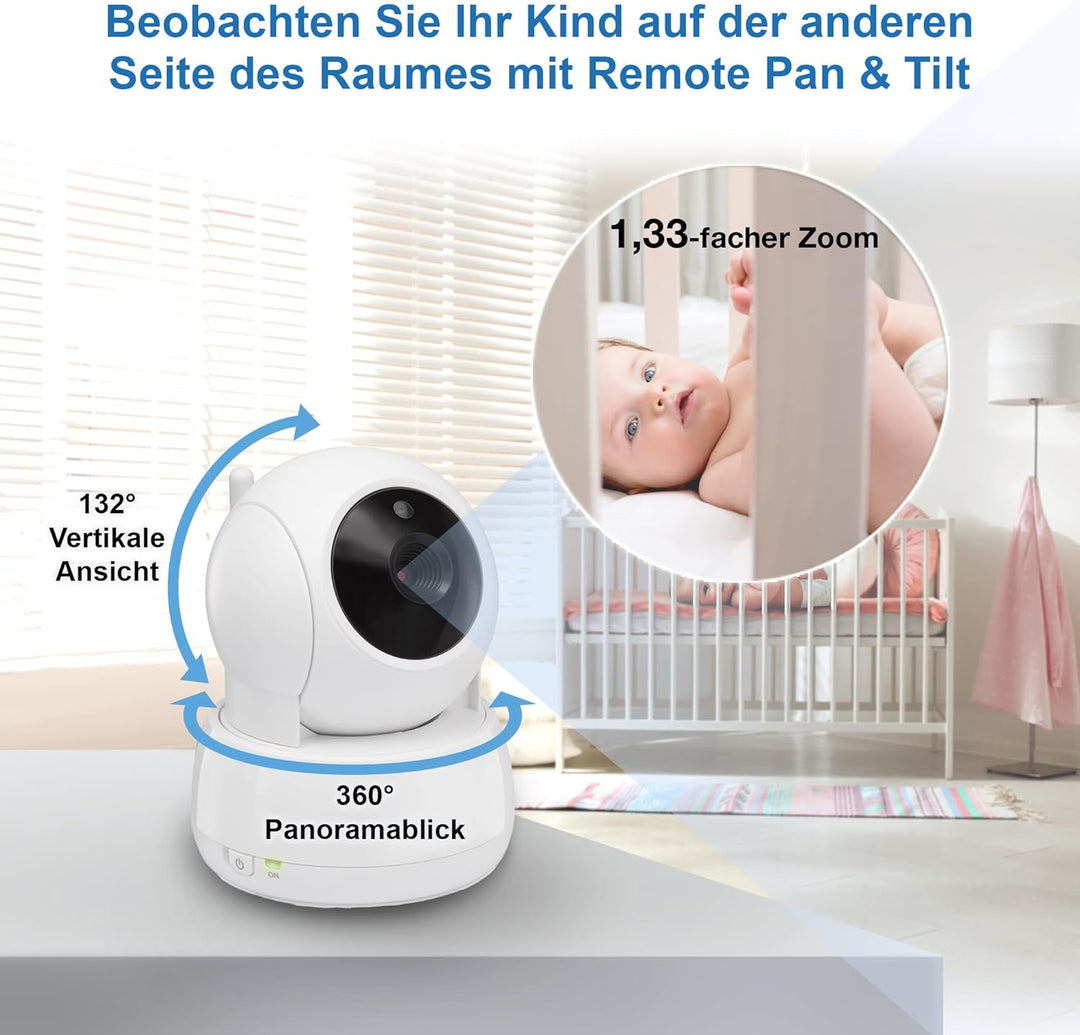 VTECH VM924 Babyphone mit Kamera 5 Zoll Video Baby Monitor, 31 Stunden Akkulaufzeit Babyfon mit Kame