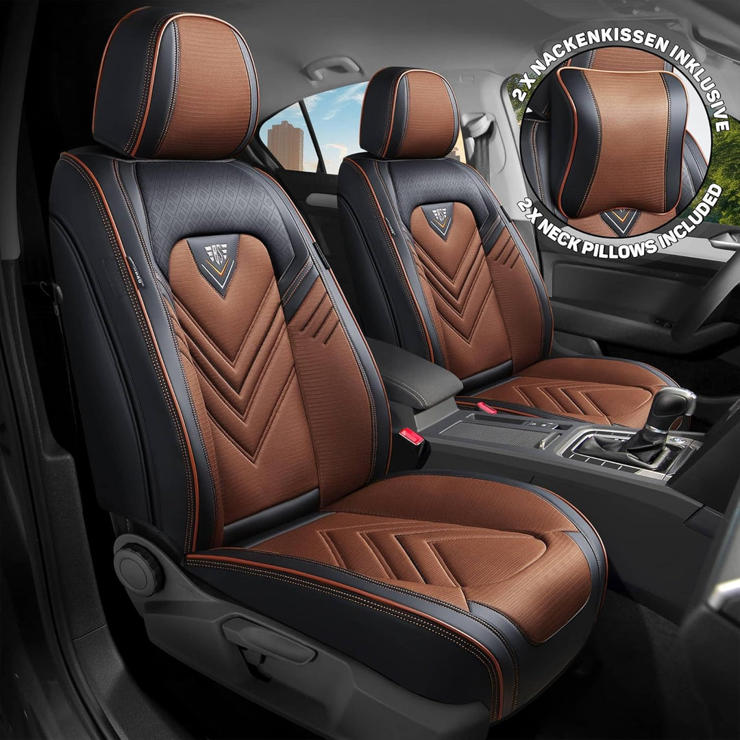 Schonbezüge Sitzbezüge für Mitsubishi Outlander 3 Bj ab 2012 in Schwarz/Braun SL2