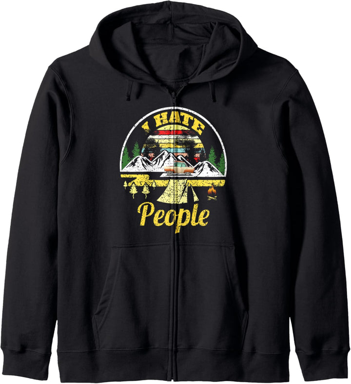 Camper Camping Outfit Naturbursche Wohnmobil I hate People Kapuzenjacke