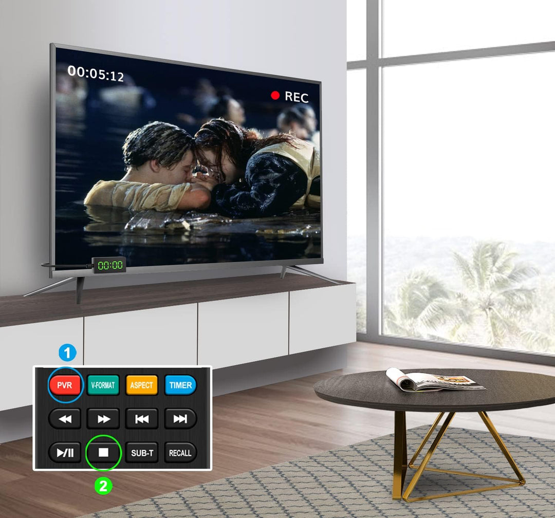 Dcolor DVB-S/S2 Sat Receiver - HDMI Full-HD 1080P Satelliten Receiver TV Stick [Versteckt hinter TV]