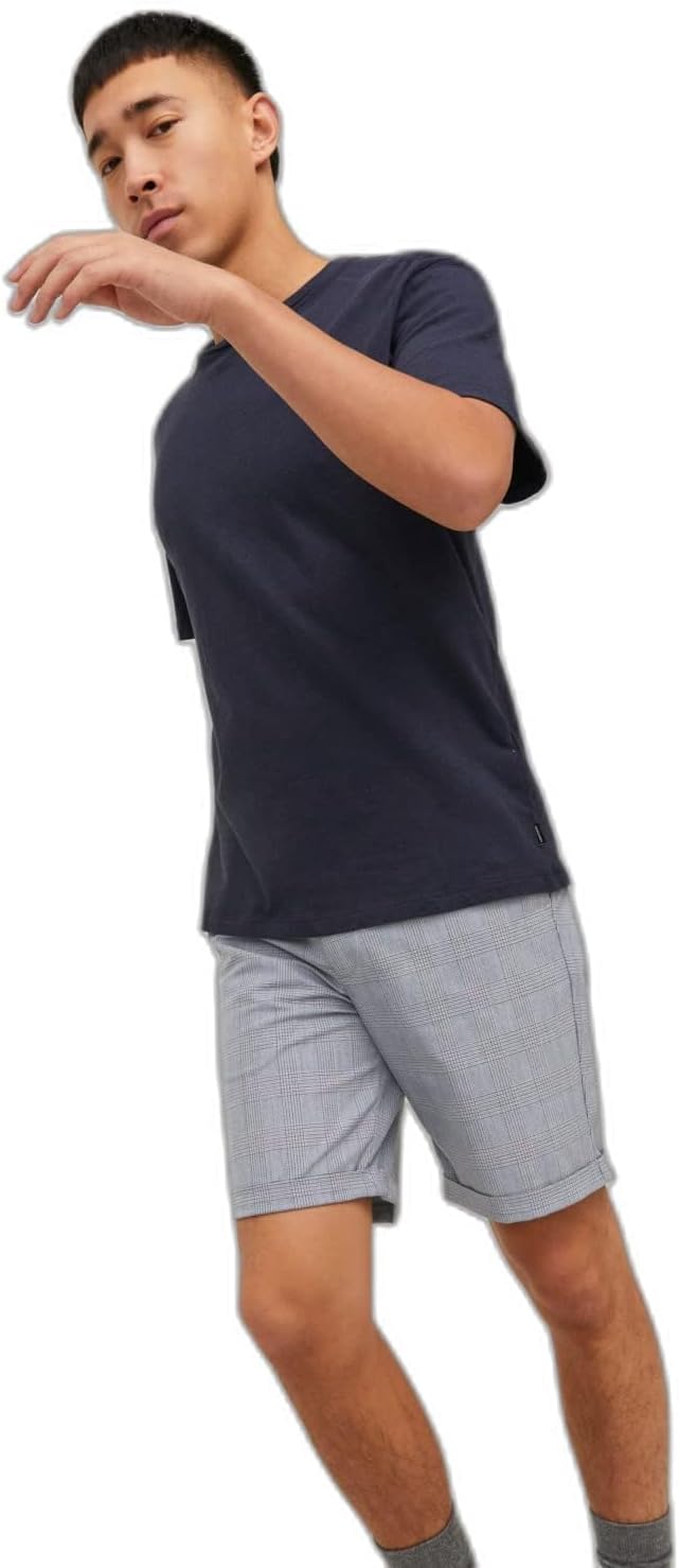JACK & JONES Herren Jpstconnor Jjshorts AKM Sn Chino Shorts XL Blue Indigo/Detail:check, XL Blue Ind