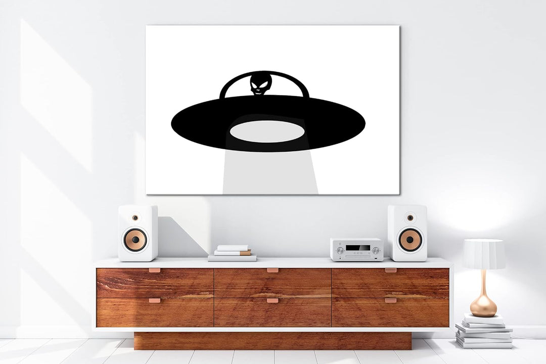 deyoli Entführung von Aliens Format: 80x60 Effekt: Schwarz&Weiss als Leinwandbild, Motiv fertig gera