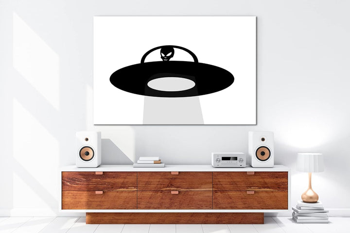 deyoli Entführung von Aliens Format: 80x60 Effekt: Schwarz&Weiss als Leinwandbild, Motiv fertig gera