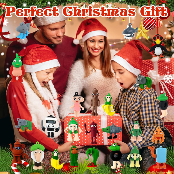 24 Stück Italian Brainrot Adventskalender 2025, Tung Tung Tung Sahur Adventskalender Italian Brainro