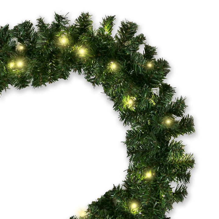 Gartenpirat Künstliche Tannengirlande Türgirlande beleuchtet 8,1 m 120 LED warmweiss Weihnachtsdeko