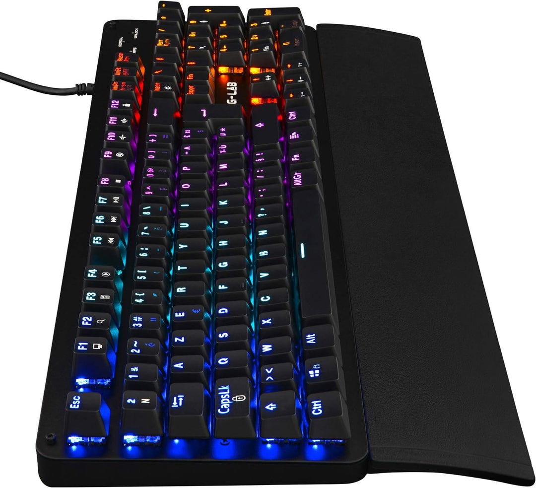 THE G-LAB Keyz Carbon-E RGB Mechanische Gaming-Tastatur (Blauer Schalter) (schwarz)