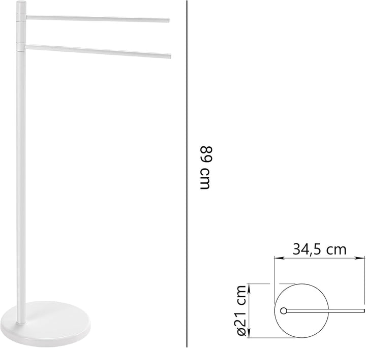 Gedy Mammolo Handtuchhalter, Aluminium, Weiss, 35 x 21 x 89 cm