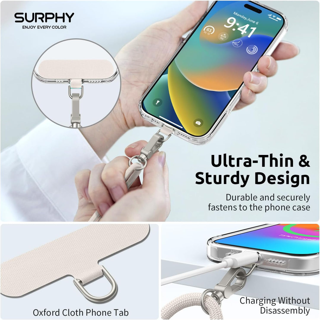 SURPHY Verstellbar Handykette Universal zum Umhängen, Stabil Handyband für Holiday, Outdoor, Reise,