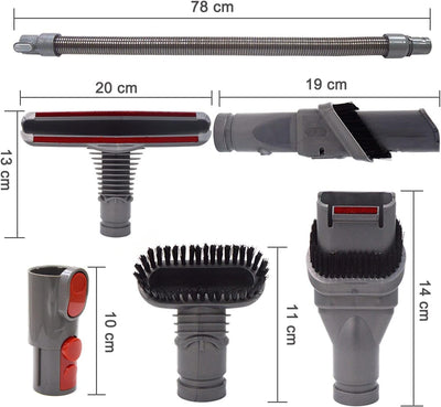 Zubehör-Set Ersatz für Dyson V8 V7 V10 Staubsauger mit Ersatz Staubsaugerschlauch - Ersatzteile Bürs