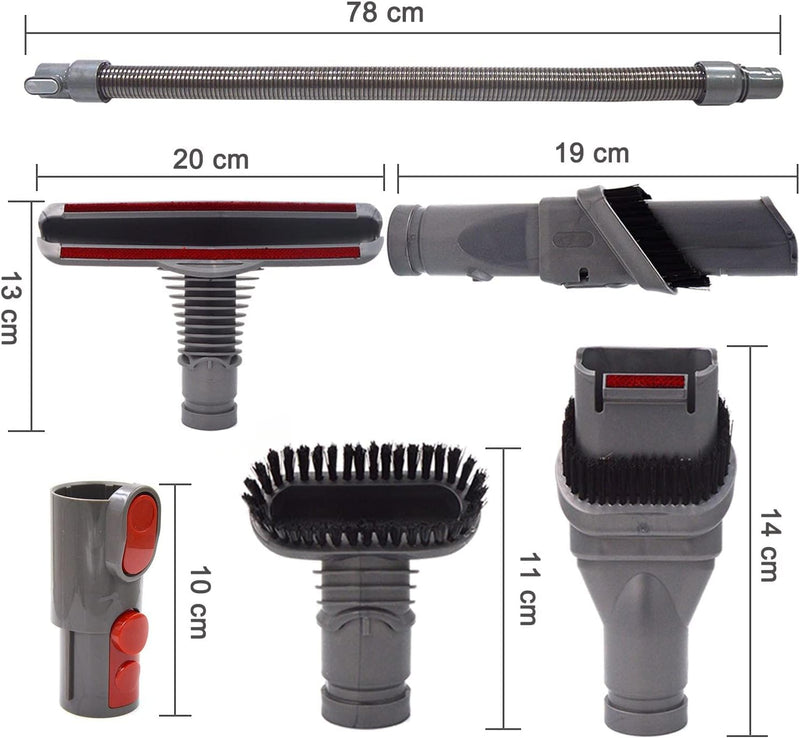 Zubehör-Set Ersatz für Dyson V8 V7 V10 Staubsauger mit Ersatz Staubsaugerschlauch - Ersatzteile Bürs