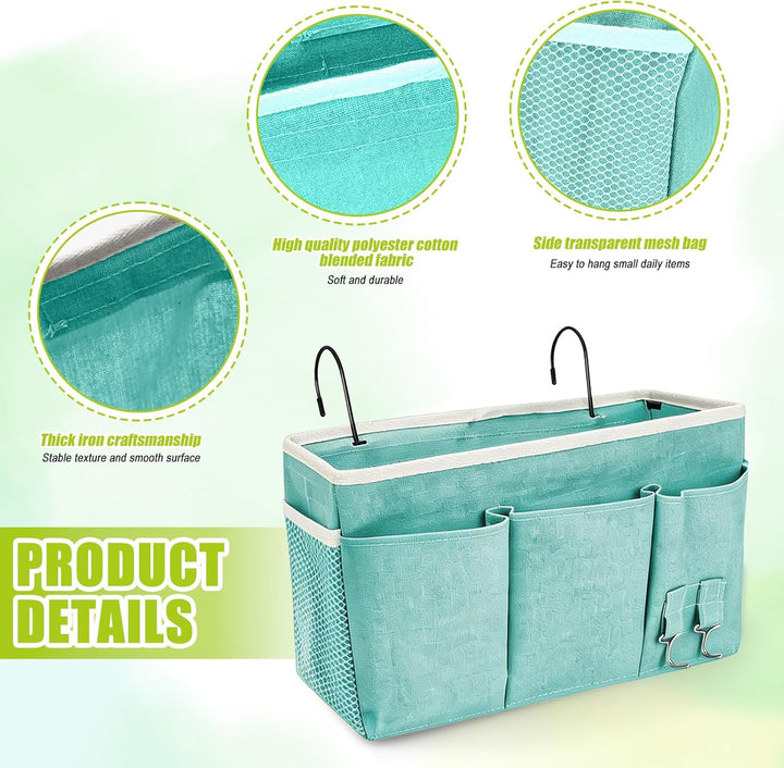 2er Set Bett Organizer zum Einhängen mit Bodenplatte – Hängeorganizer für Bett &amp; Hochbett, Hängeaufb
