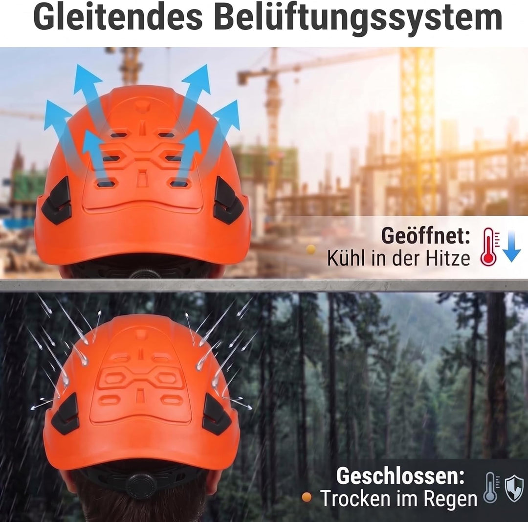 ABS-Sicherheitshelm, Arbeitshelm Schutzhelm, mit Belüftungslöchern und verstellbarem Kopfband, EN 39