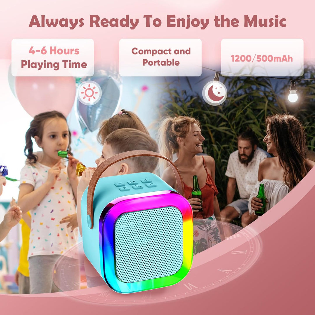 Karaoke-Maschine für Kinder Erwachsene, tragbare Kinder Karaoke-Lautsprecher mit drahtlosem Mikrofon