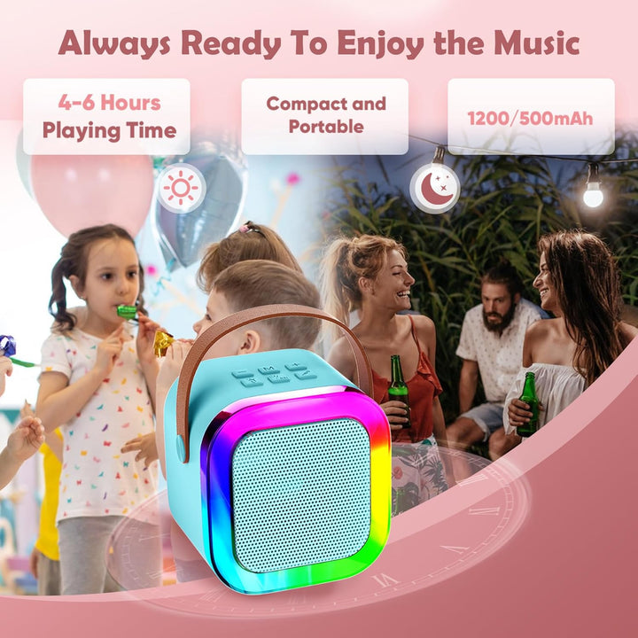 Karaoke-Maschine für Kinder Erwachsene, tragbare Kinder Karaoke-Lautsprecher mit drahtlosem Mikrofon