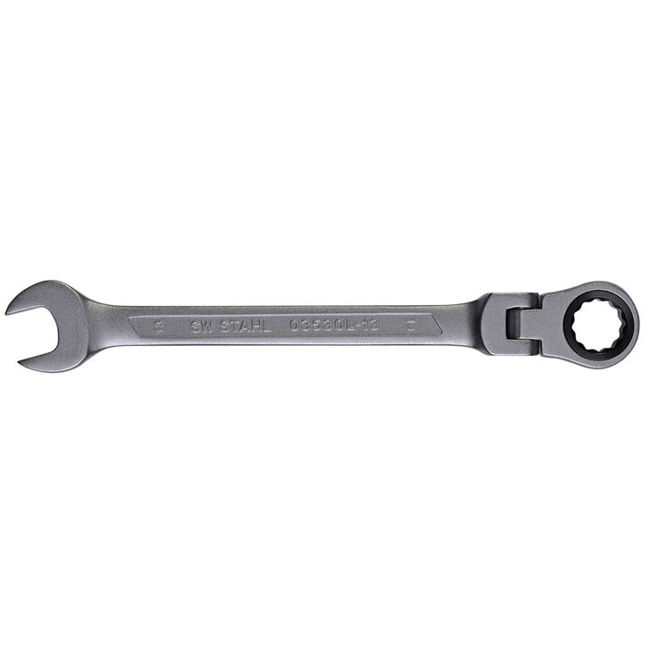 SW-Stahl 03530L-13 Gabelringratschenschlüssel 13 mm I Ringschlüssel mit Gelenk I 72 Zähne I Maulschl