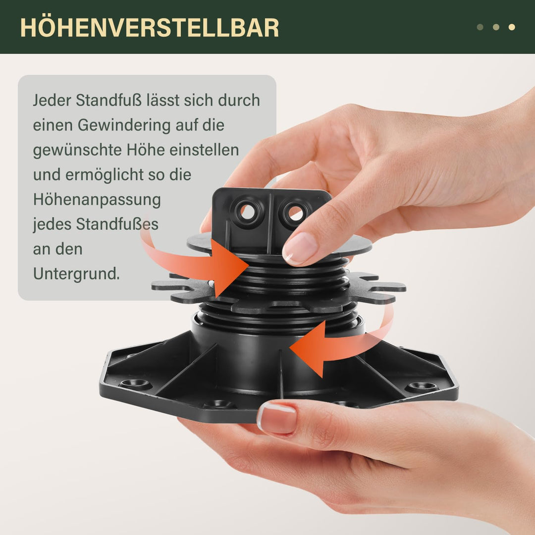 Gimisgu Stelzlager 30 Stück Stellfuss höhenverstellbar 30-60mm Plattenlager - Stelzlager für Terrass