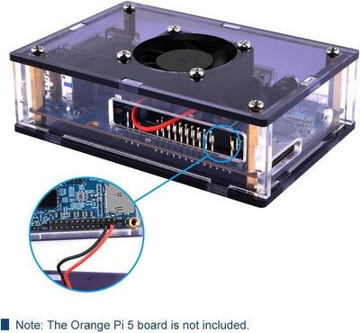 GeeekPi Orange Pi 5 Basic Starter Kit,Orange Pi 5 Case with 40mm Fan,Heatsinks,18W 5V 3.6A Power Sup