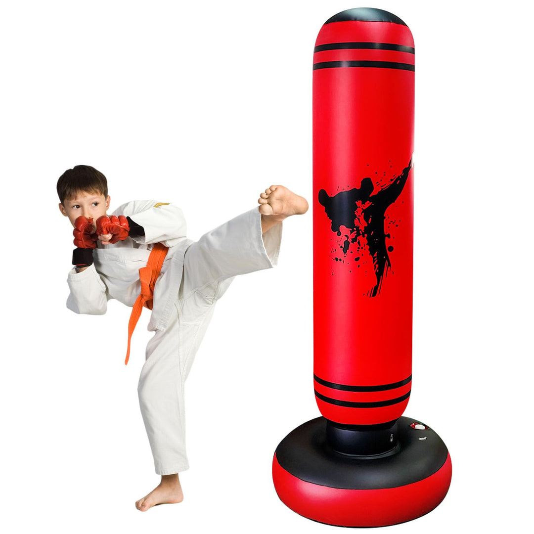 Schwerer Boxsack für Kinder Boxsack Standing Kickboxing Bag mit Stand Boxing Dummy aufblasbare Cool