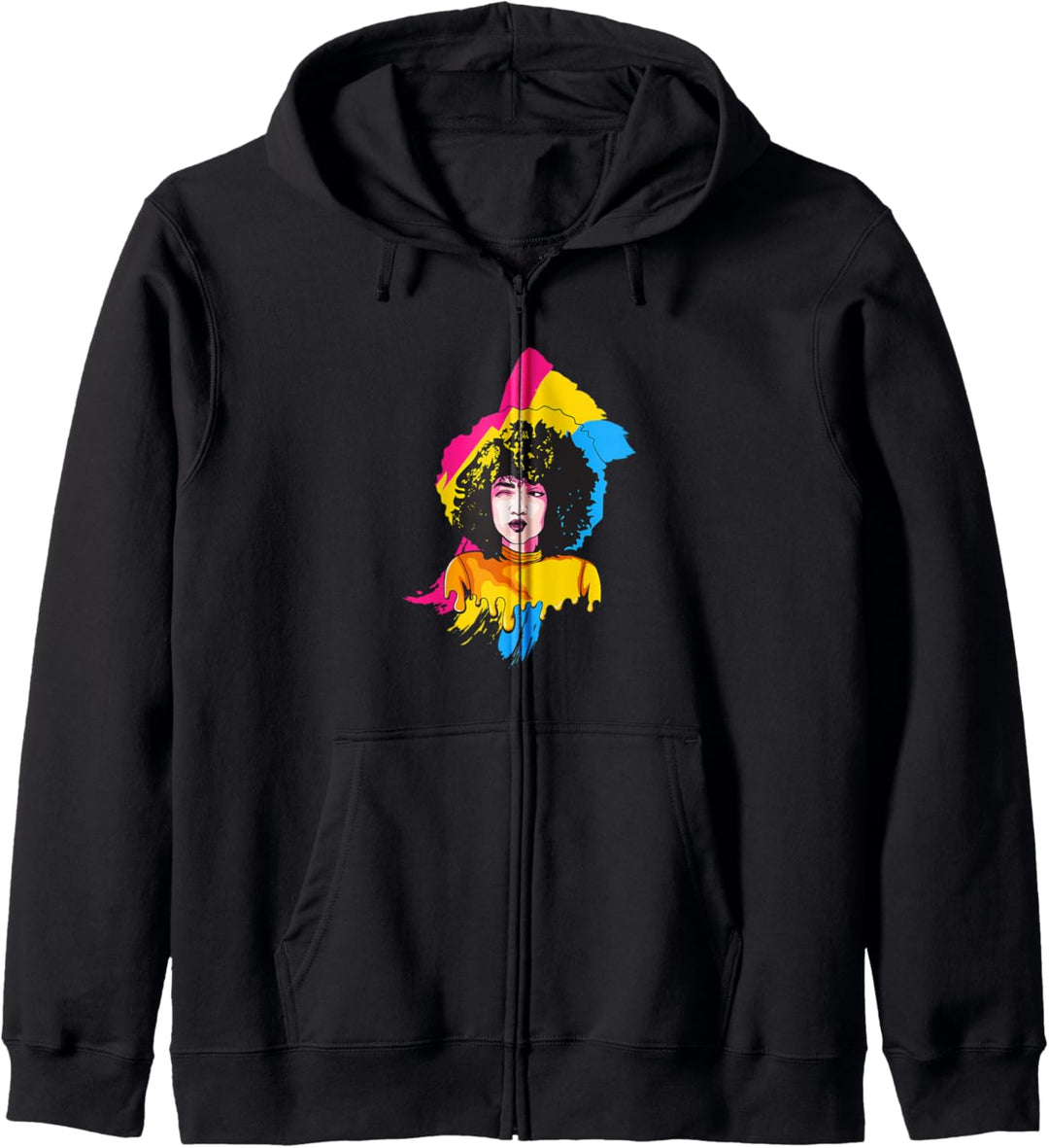 Afro-Mädchen Pansexuelle Flagge Black History Melanin Black Pride Kapuzenjacke