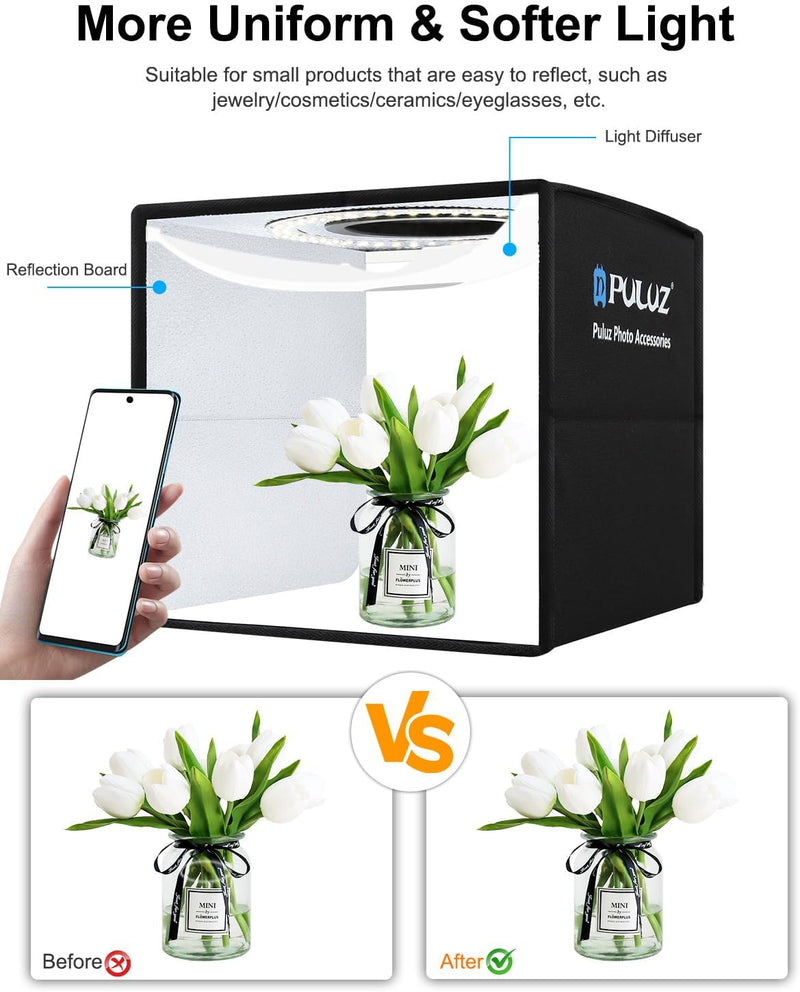 PULUZ 30cm fotostudio Light Box Faltbarer Mini produktfotografie fotobox mit weichem lichttuch & 6 P