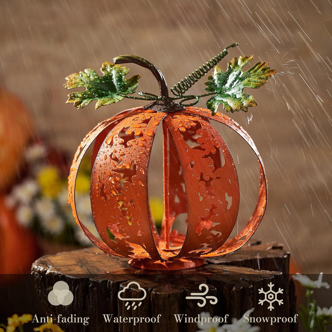 TERESA'S COLLECTIONS Herbstdeko,Gartendeko für Draussen,Metall Herbst Deko,Herbstdeko Outdoor,Hallow
