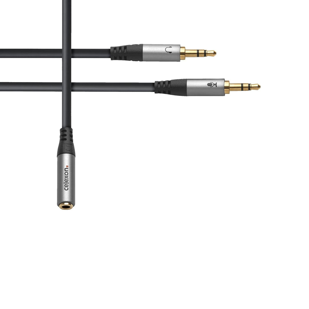 celexon Professional 2x 3,5mm Stereo Klinke auf 3,5mm Stereo Klinke M/F Audioadapter - Kupferleiter,