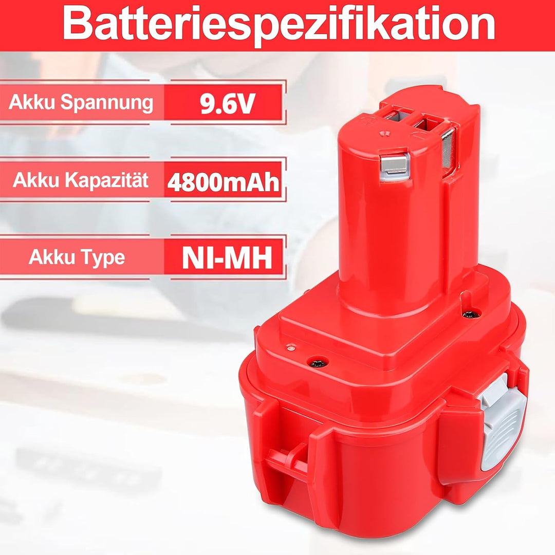 VANTTECH 2 Stück 9,6V 4,0Ah NI-MH Ersatz für Makita 9120 9122 9134 9135 9135A 9100A 9101A 9102 6261D