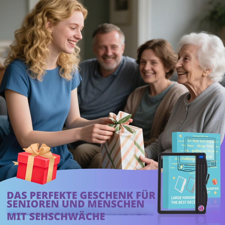 NZQXJXZ Lupe mit Licht, 6X 30X Leselupe mit Licht für Senioren gross, Wiederaufladbare Handlupe mit