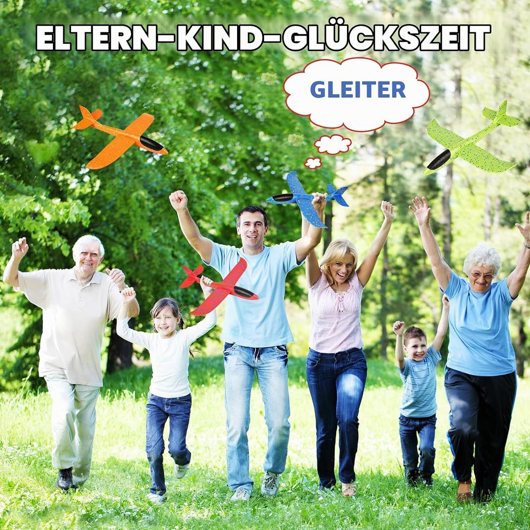 VCOSTORE Styroporflieger Wurfgleiter Kinder - 4 Stück Flugzeug Spielzeug Styropor Segelflieger Gross