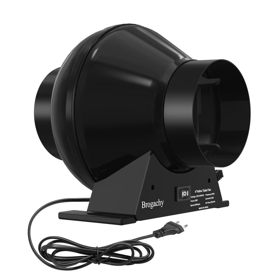 100mm Regelbar Rohrventilator 332m³/h, Hochleistungs-motor, Abluftventilator 28W, Rohrlüfter 2500 RP