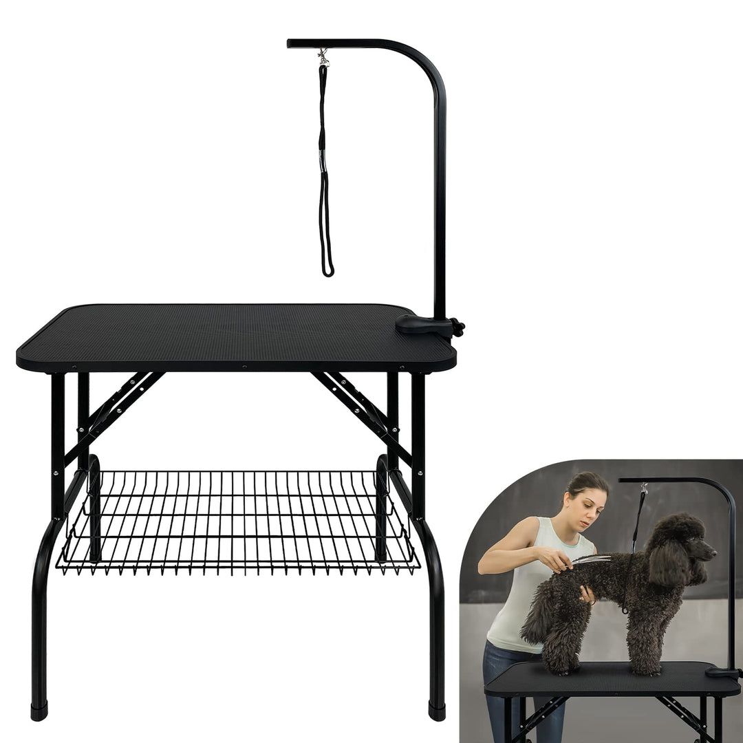 AufuN Trimmtisch für Hunde Schertisch, 80x46x76 cm Stabil Hundepflegetisch klappbar, höhenverstellba