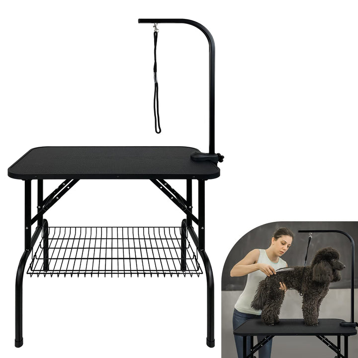 AufuN Trimmtisch für Hunde Schertisch, 80x46x76 cm Stabil Hundepflegetisch klappbar, höhenverstellba
