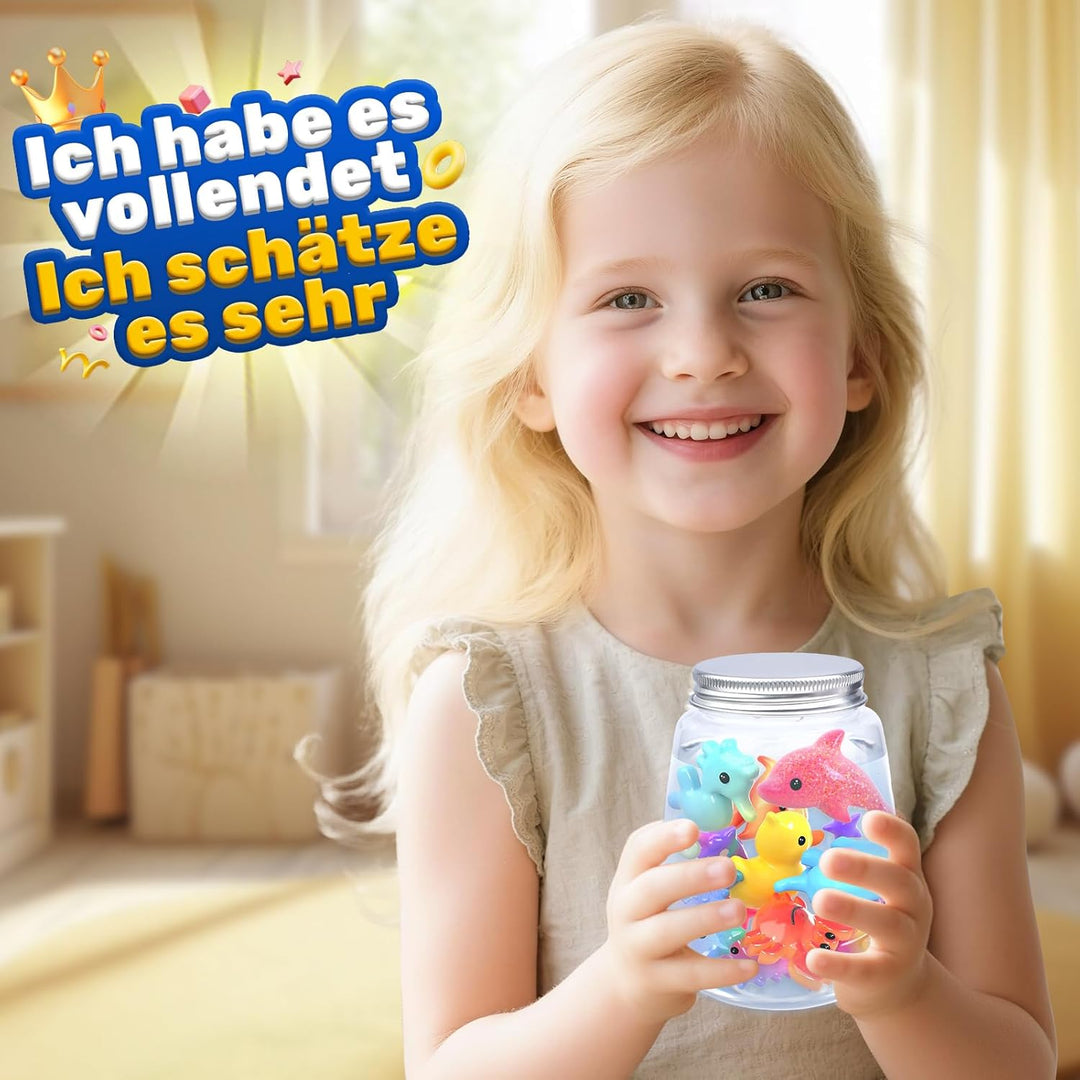 Magic Water Elf, Magisches Wasser Gel Spielzeug mit 10 Magischem Gel und 8 Formen, Bastelset Kinder