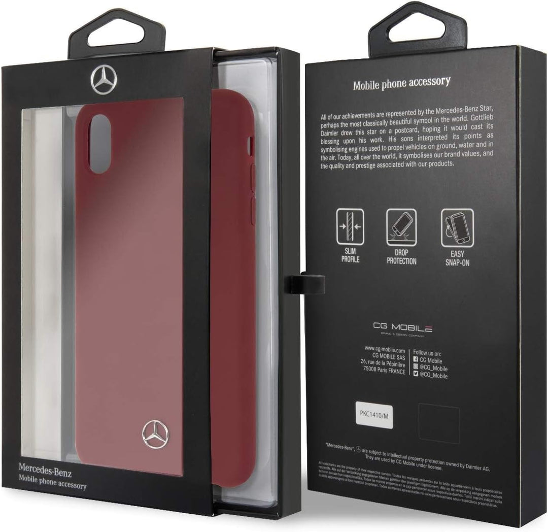 Mercedes MEHCI65SILRE Hülle für iPhone XS Max rot Silicone Line