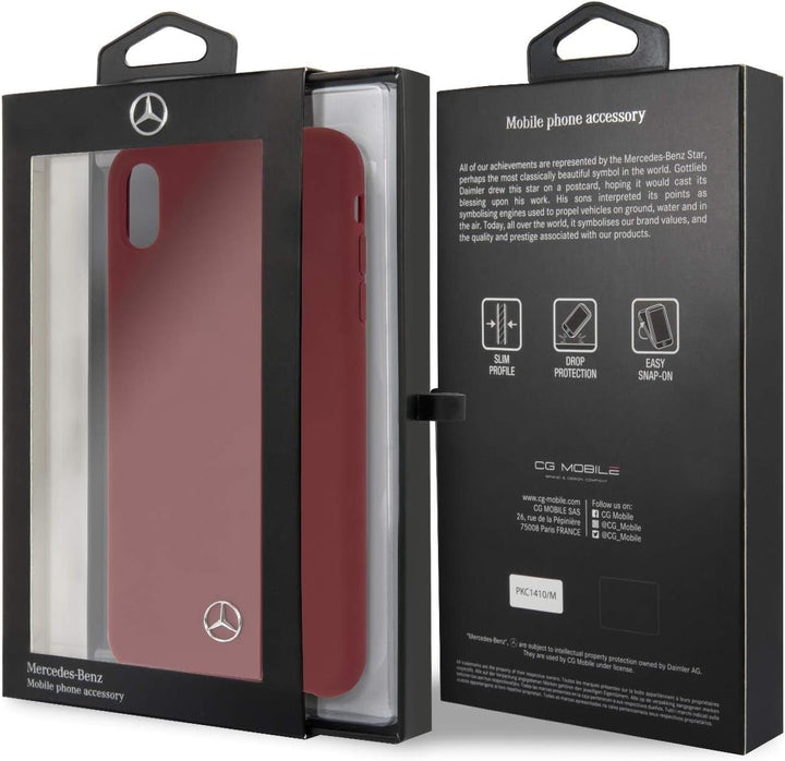 Mercedes MEHCI65SILRE Hülle für iPhone XS Max rot Silicone Line