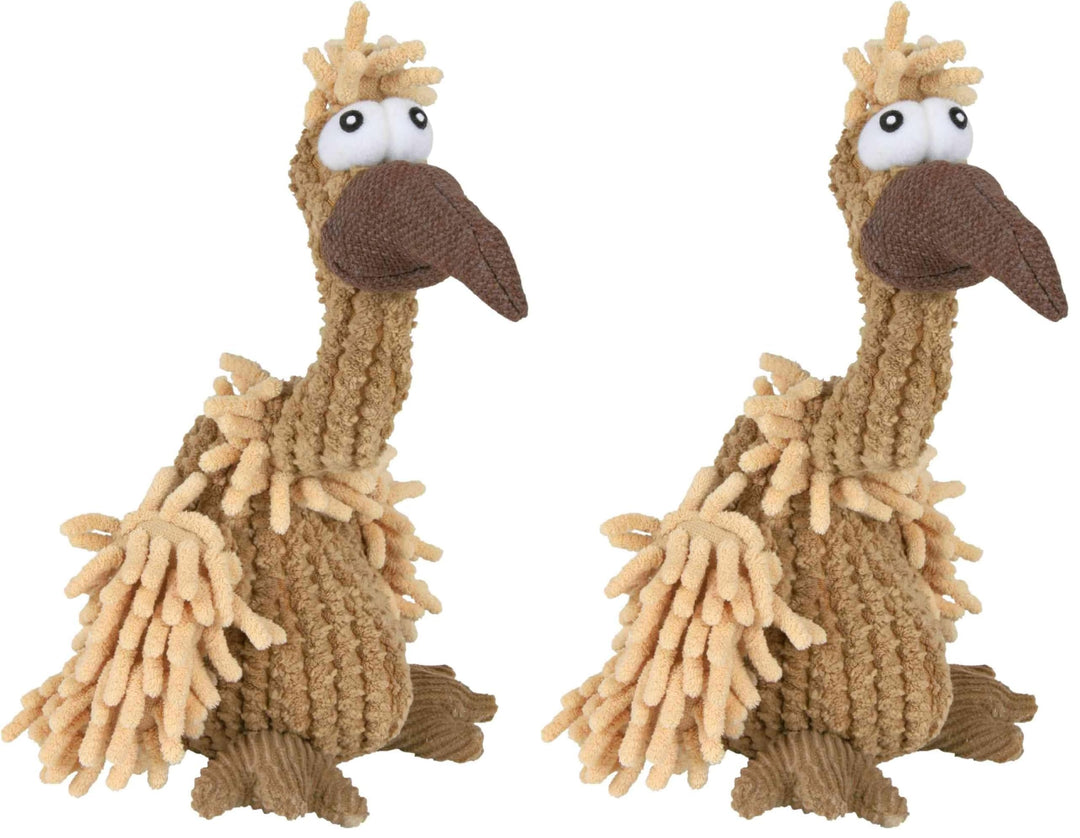 TRIXIE Geier Gustav Hundespielzeug, 24 cm (Packung mit 2), Braun 24 cm (Packung mit 2)