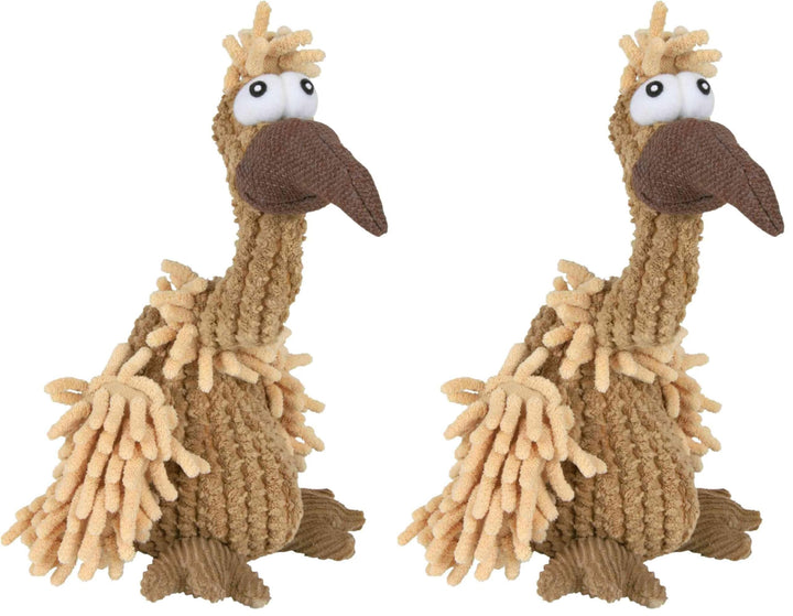 TRIXIE Geier Gustav Hundespielzeug, 24 cm (Packung mit 2), Braun 24 cm (Packung mit 2)