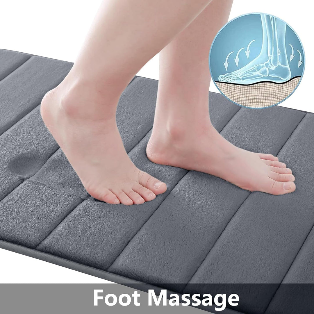 Homaxy Memory Foam Badezimmer Badeteppiche Saugfähige Rutschfester Badvorleger Waschbar Badematte -