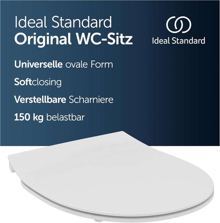 Ideal Standard Universal WC-Sitz mit Absenkautomatik (Softclose), Abnehmbarer Toilettensitz in ovale